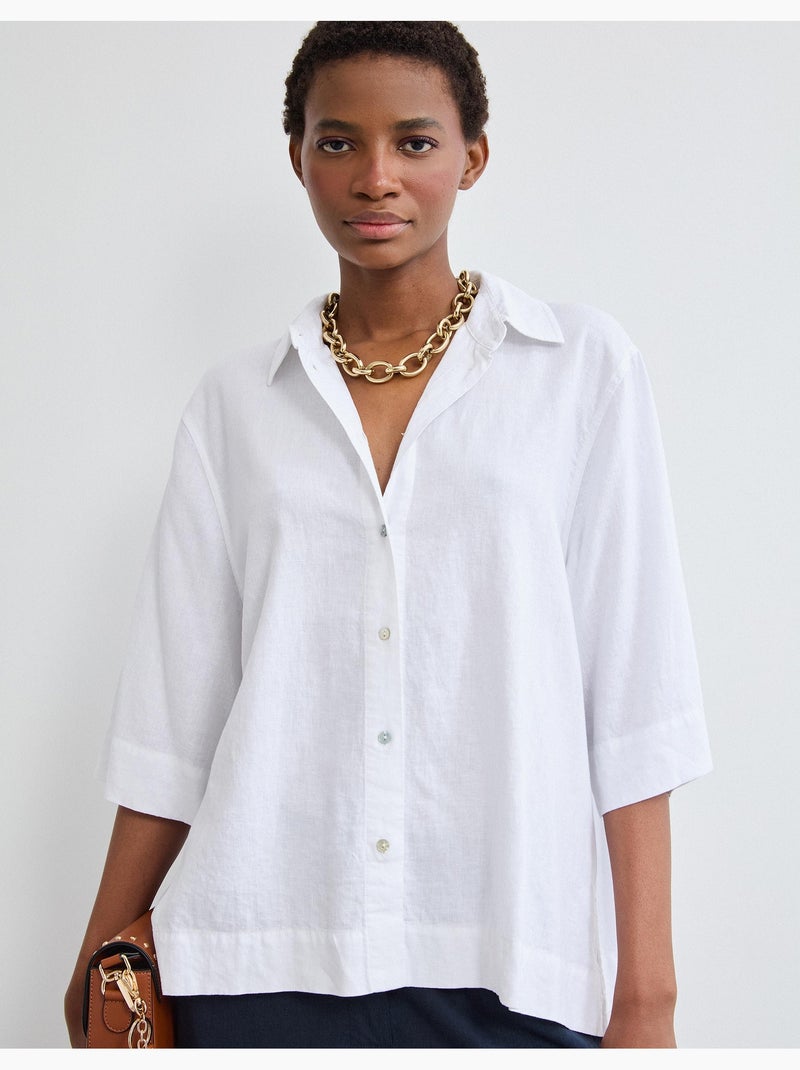 Camicia di lino, MO Fashion Bianco - Kiabi