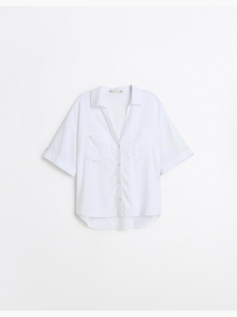 Camicia di lino, MO Fashion Bianco - Kiabi