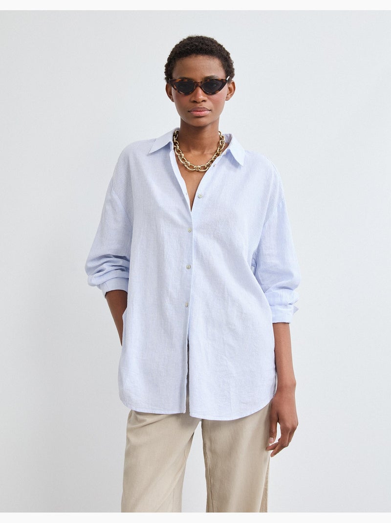 Camicia di lino, MO Fashion Blu - Kiabi
