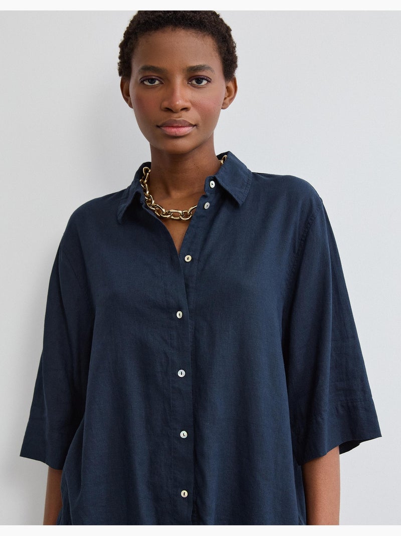 Camicia di lino, MO Fashion Blu - Kiabi