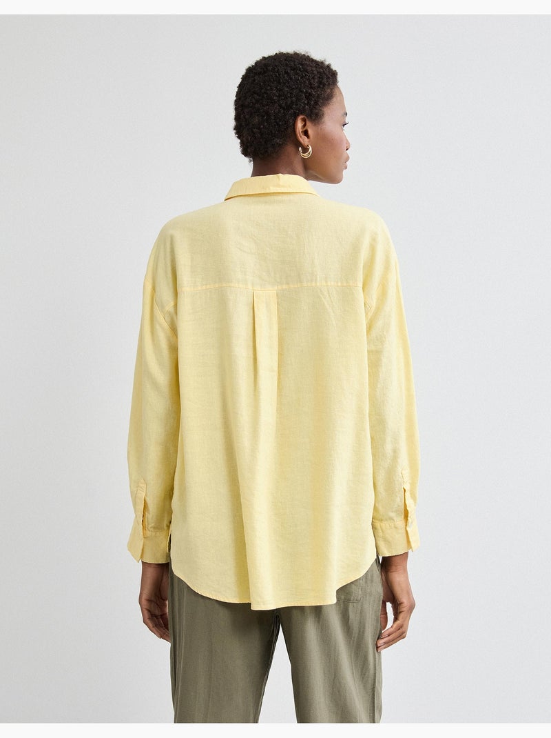 Camicia di lino, MO Fashion Giallo - Kiabi