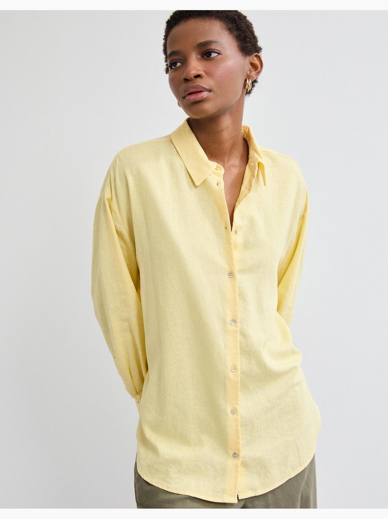 Camicia di lino, MO Fashion Giallo - Kiabi