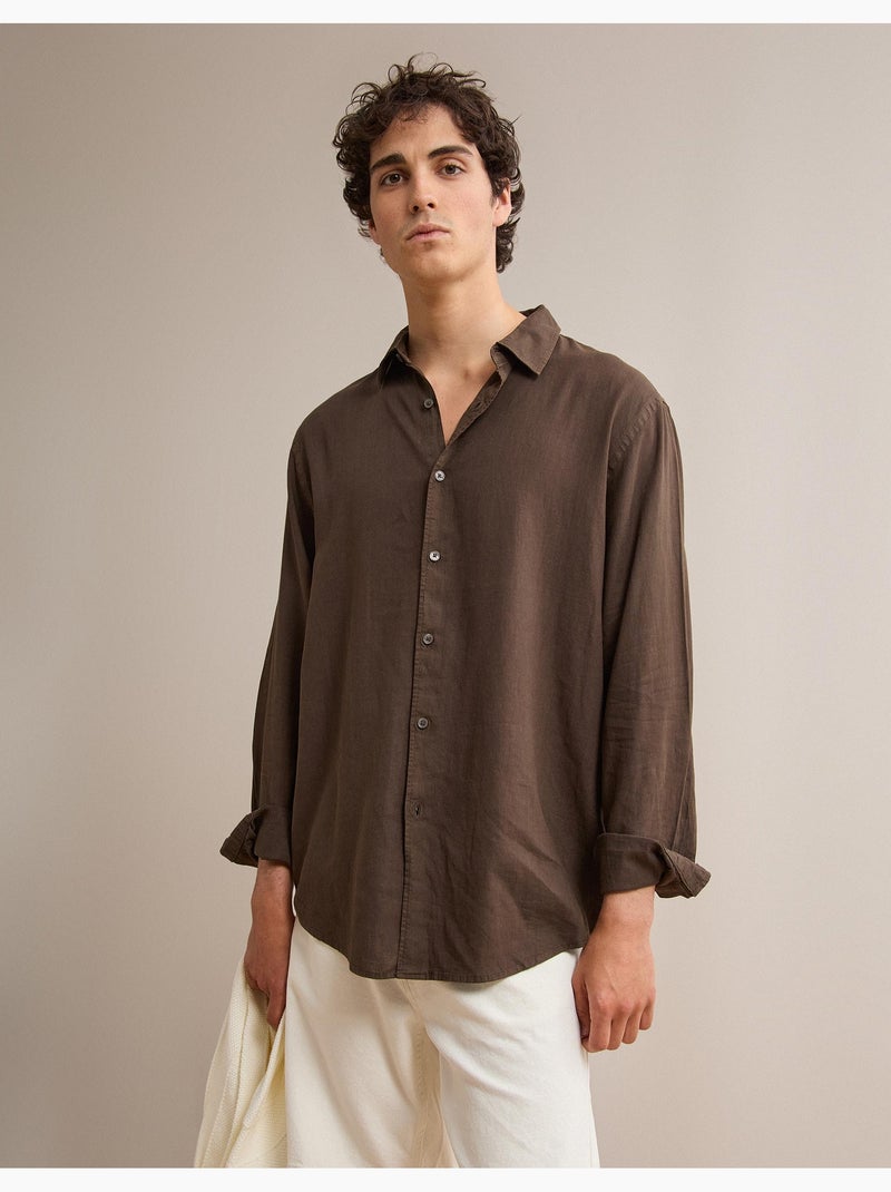 Camicia di lino, MO Fashion Marrone - Kiabi
