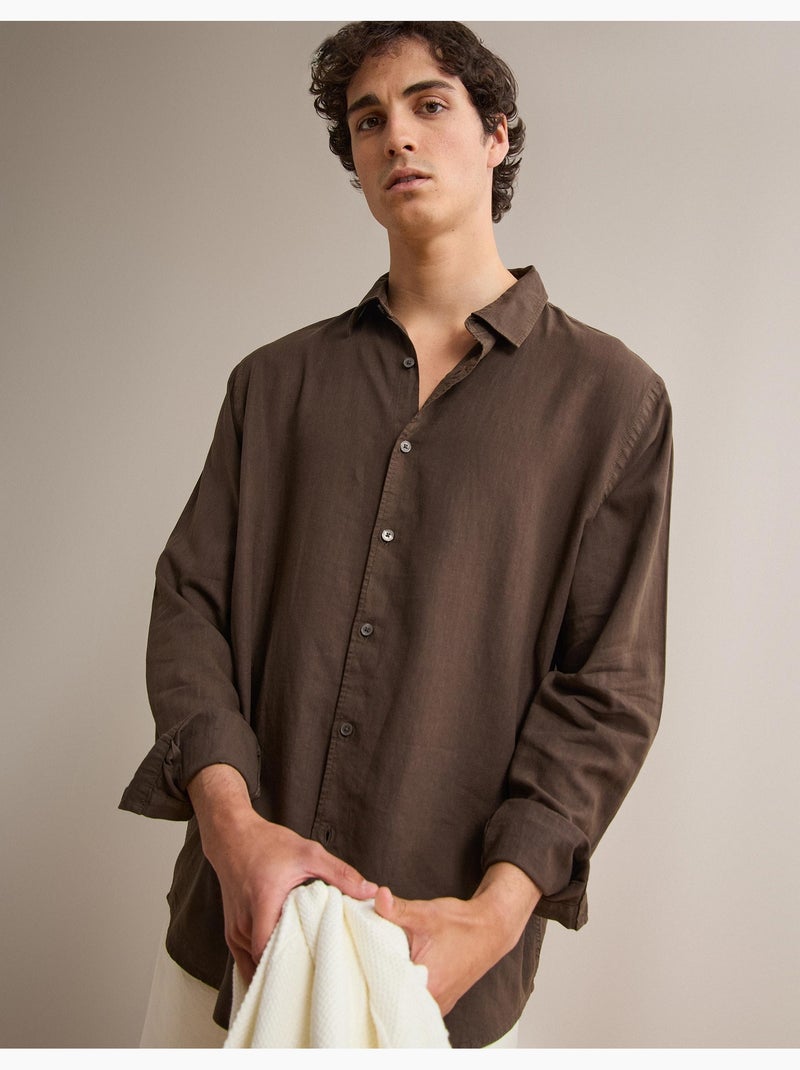 Camicia di lino, MO Fashion Marrone - Kiabi