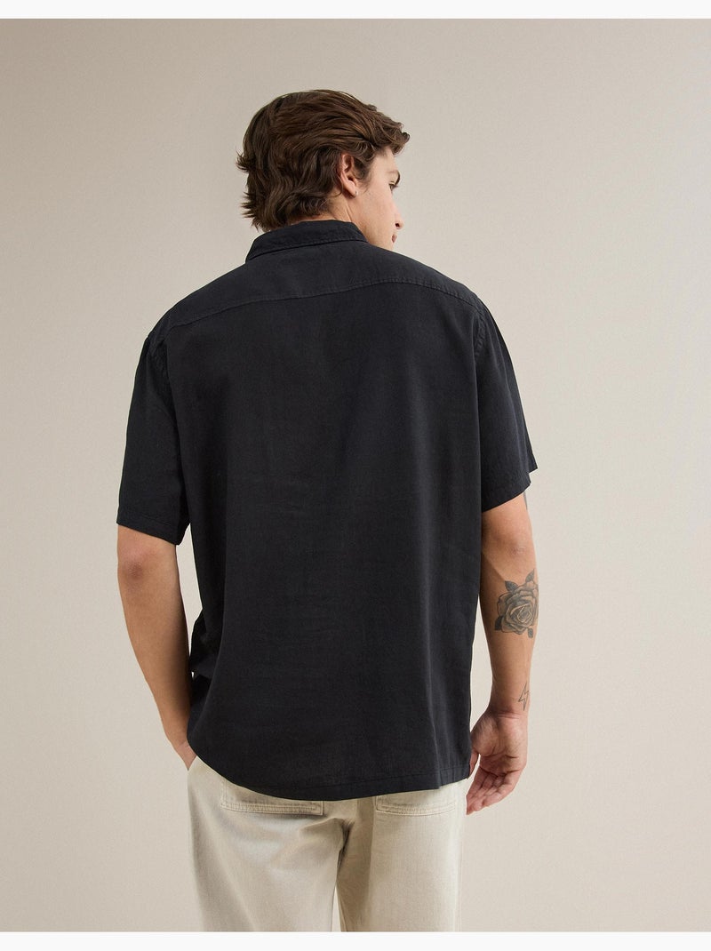 Camicia di lino, mo fashion Nero - Kiabi