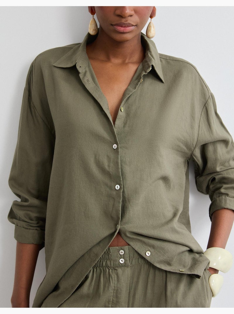 Camicia di lino, MO Fashion Verde - Kiabi