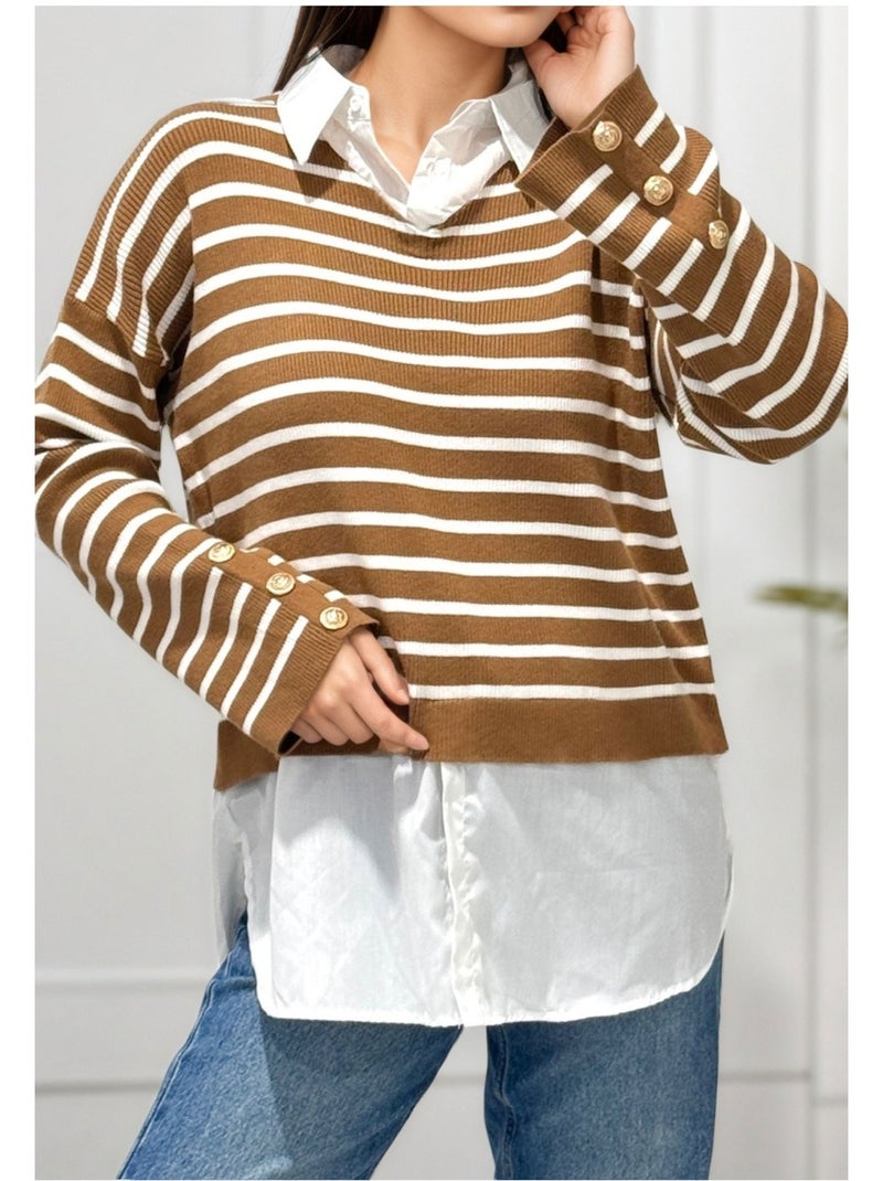 Camicia di Maglione Kebello Marrone - Kiabi
