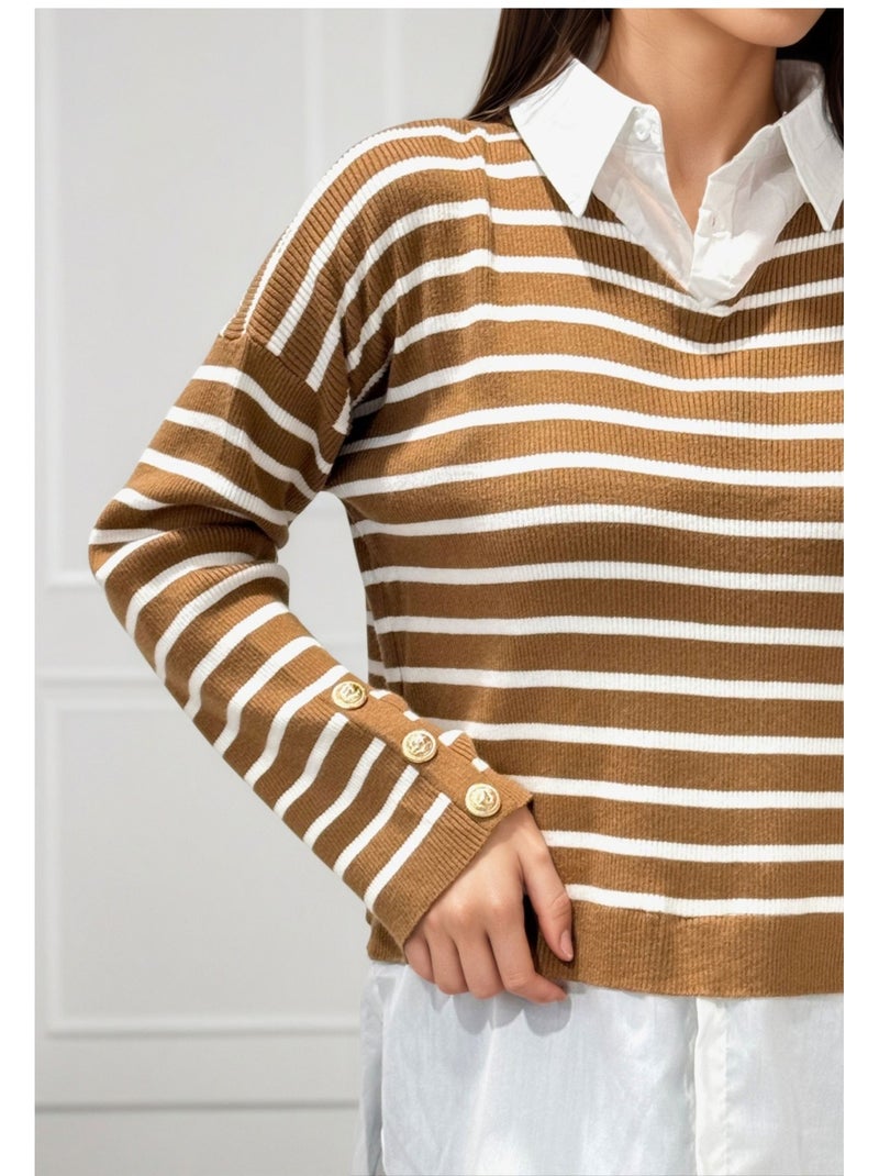 Camicia di Maglione Kebello Marrone - Kiabi