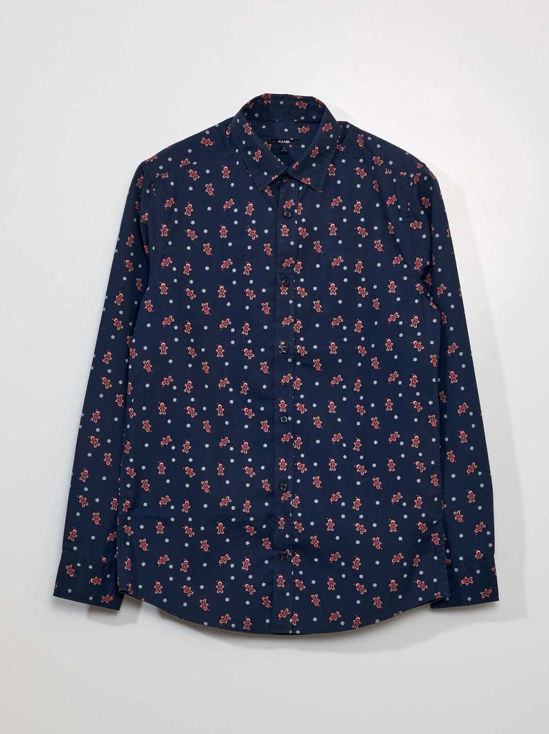 Camicia di Natale con motivi BLU - Kiabi