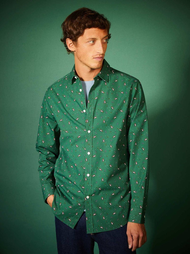 Camicia di Natale con motivi VERDE - Kiabi