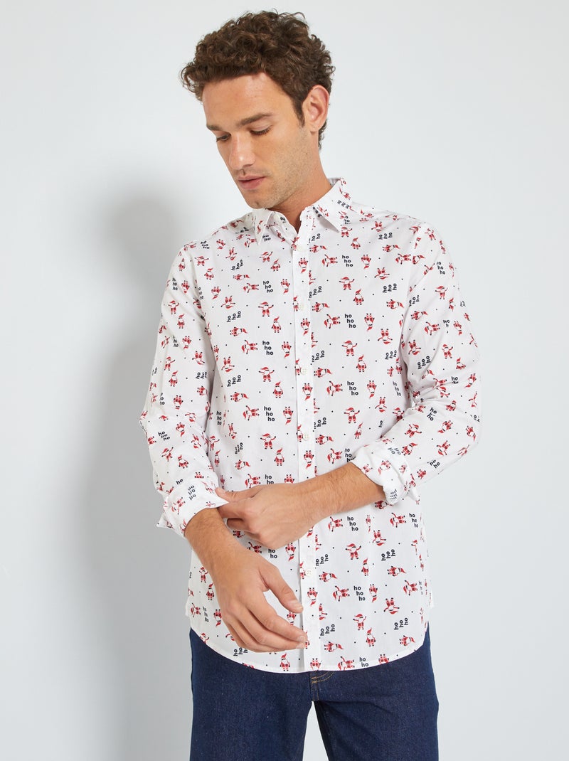 Camicia di Natale con stampa fantasia BIANCO - Kiabi