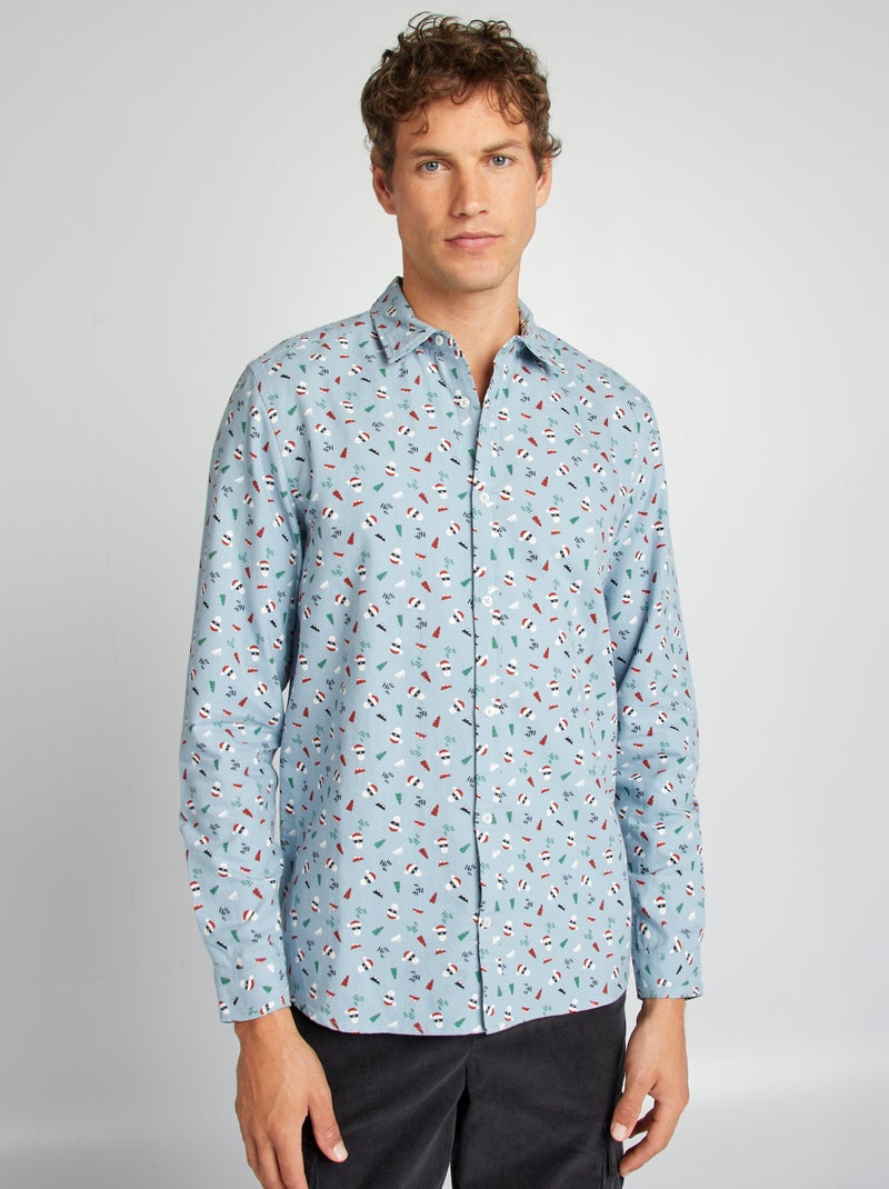 Camicia di Natale in cotone BLU - Kiabi