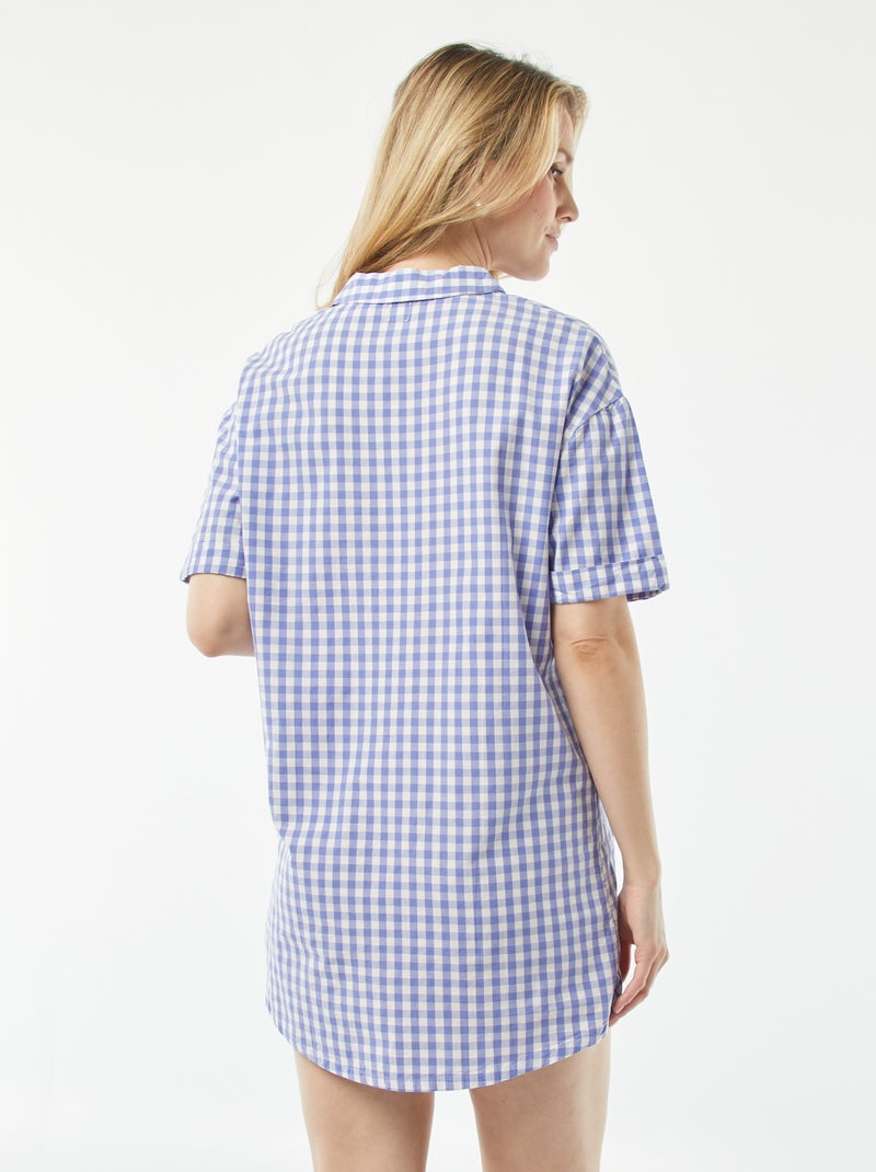 Camicia di notte in cotone BLU - Kiabi