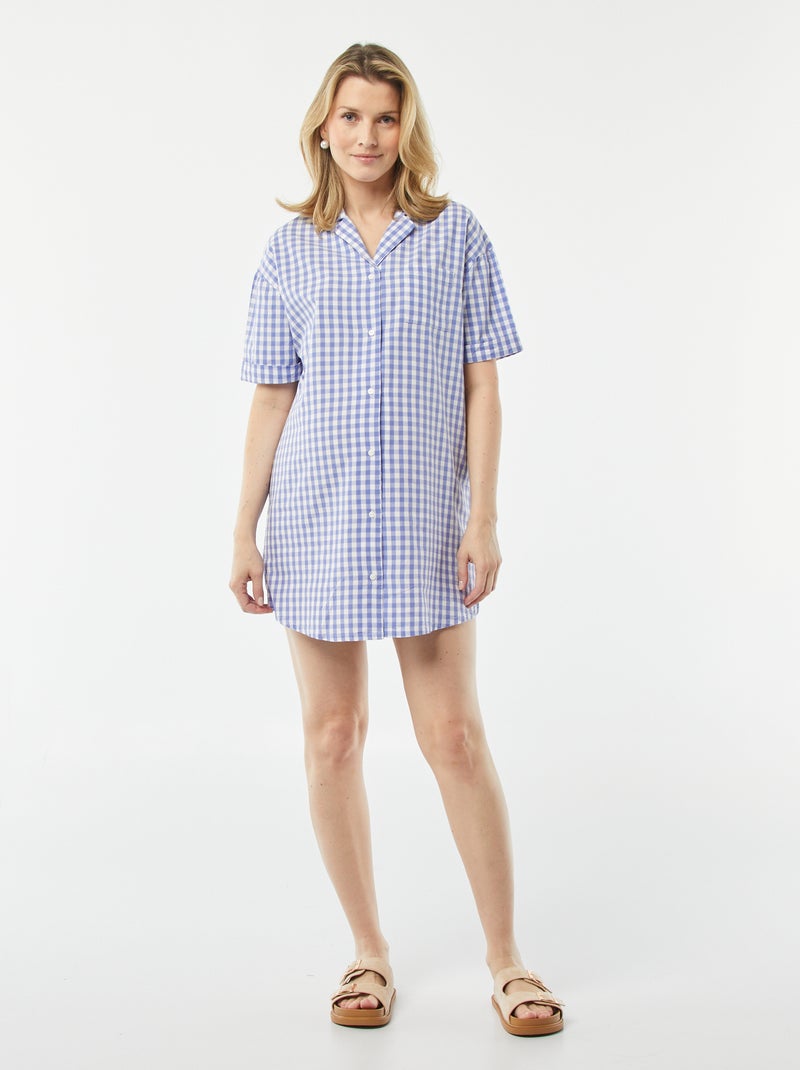 Camicia di notte in cotone BLU - Kiabi