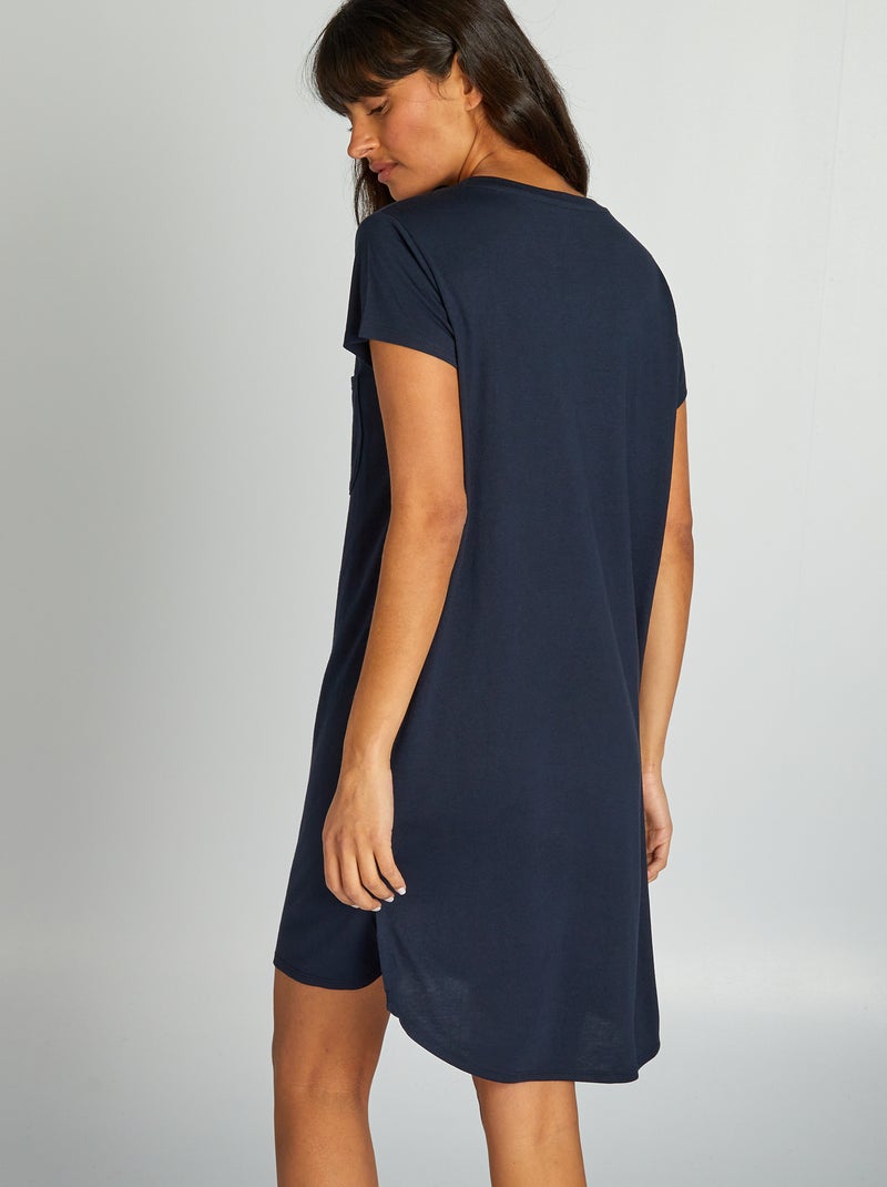 Jenni Camicia Da Notte Supersoft A Maniche Lunghe Donna Blu Marina