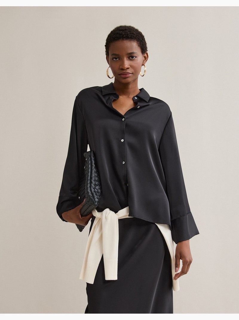 Camicia di raso, MO Fashion Nero - Kiabi
