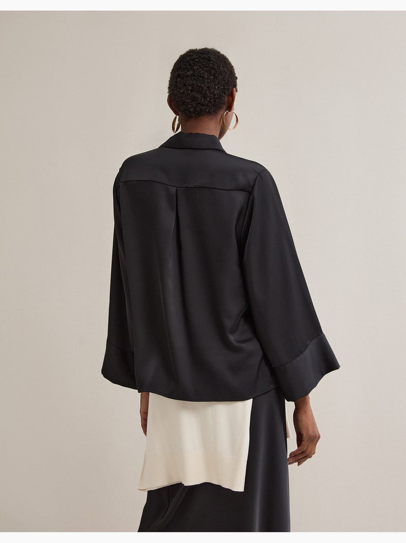 Camicia di raso, MO Fashion Nero - Kiabi