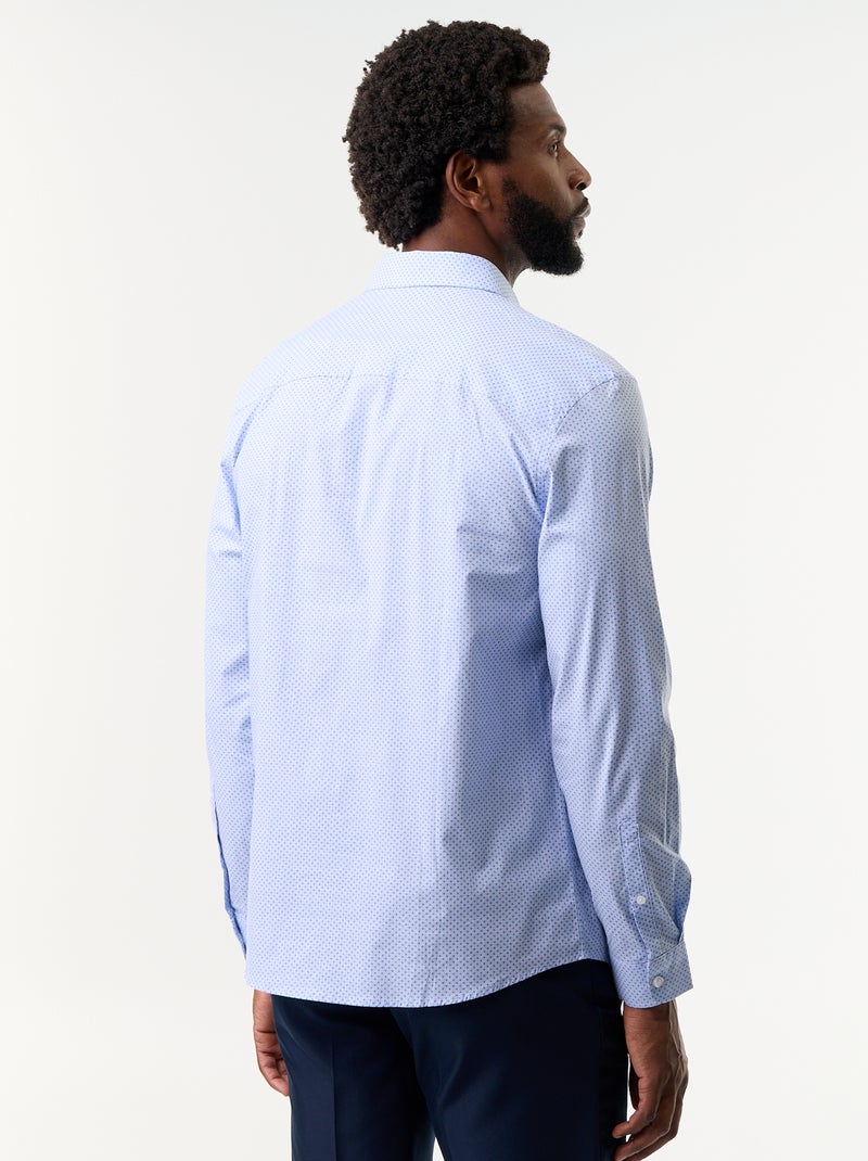 Camicia dobby fantasia Blu - Kiabi