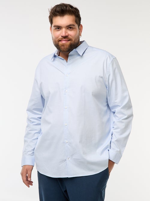 Camicia dobby slim fit con motivo - Kiabi