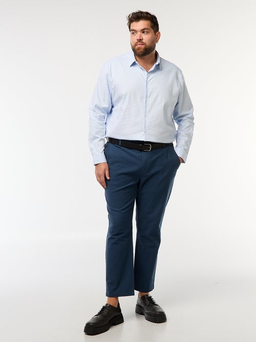 Camicia dobby slim fit con motivo - Kiabi