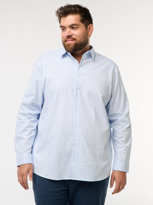 Camicia dobby slim fit con motivo - Kiabi