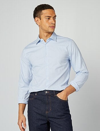 Camicia dobby taglio slim