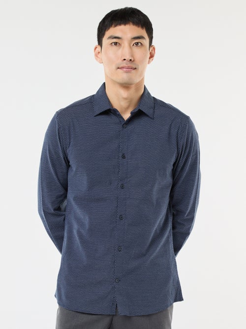 Camicia dobby taglio slim - Kiabi