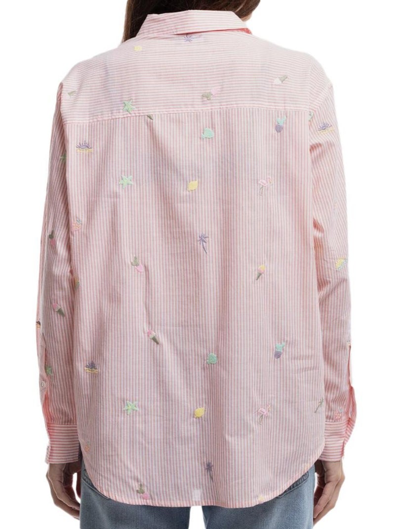 Camicia Donna a Righe Teddy Smith Arancione - Kiabi