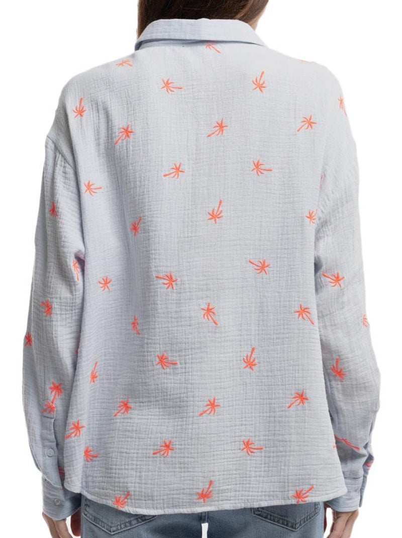 Camicia Donna Teddy Smith con Stampa Palme Blu - Kiabi