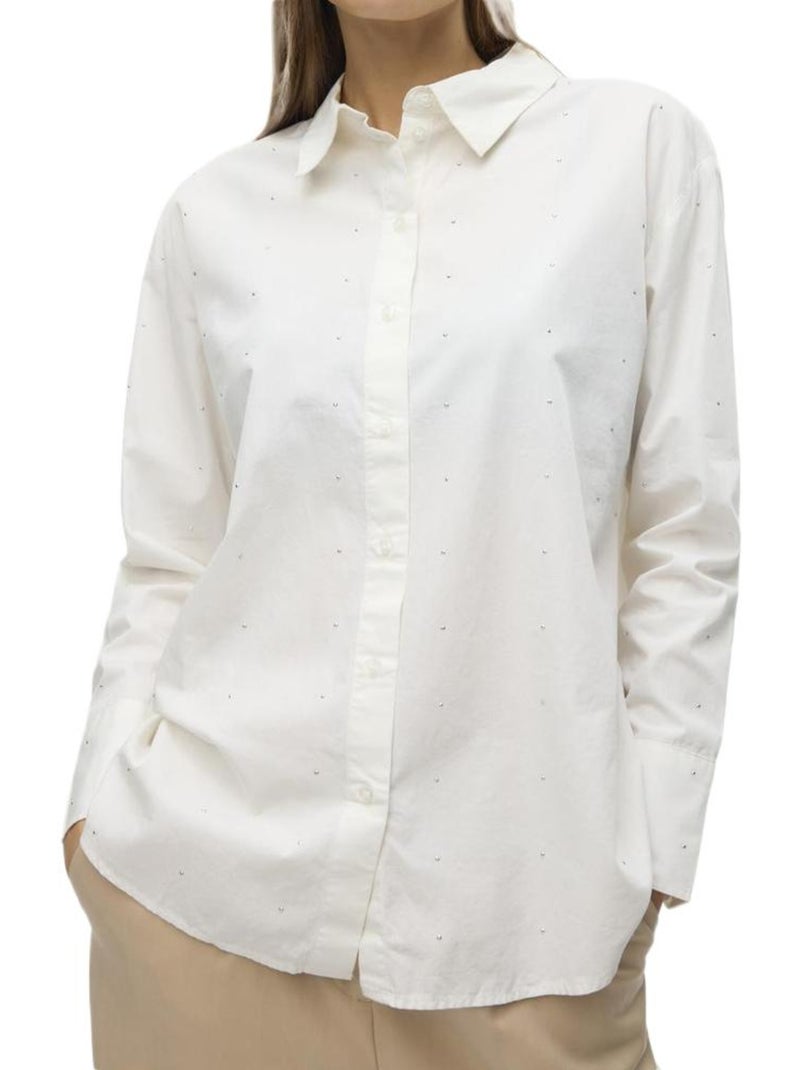 Camicia donna vero moda con borchie Bianco - Kiabi