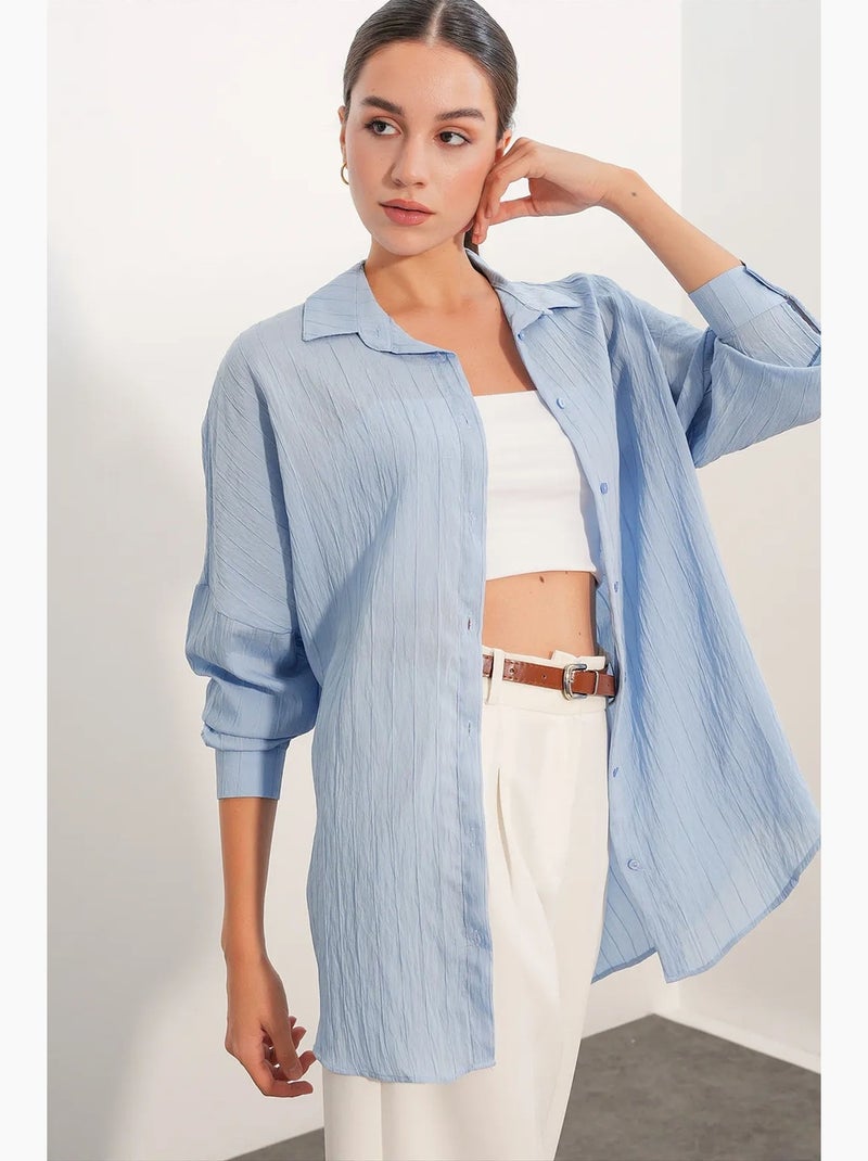 Camicia donna viscosa nylon bdart Blu cielo - Kiabi