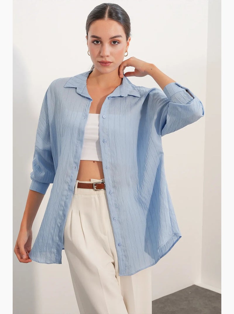 Camicia donna viscosa nylon bdart Blu cielo - Kiabi