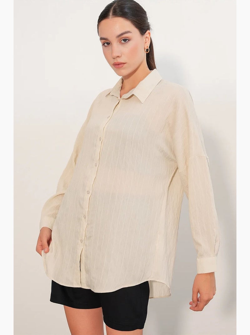 Camicia donna viscosa nylon bdart Crema - Kiabi