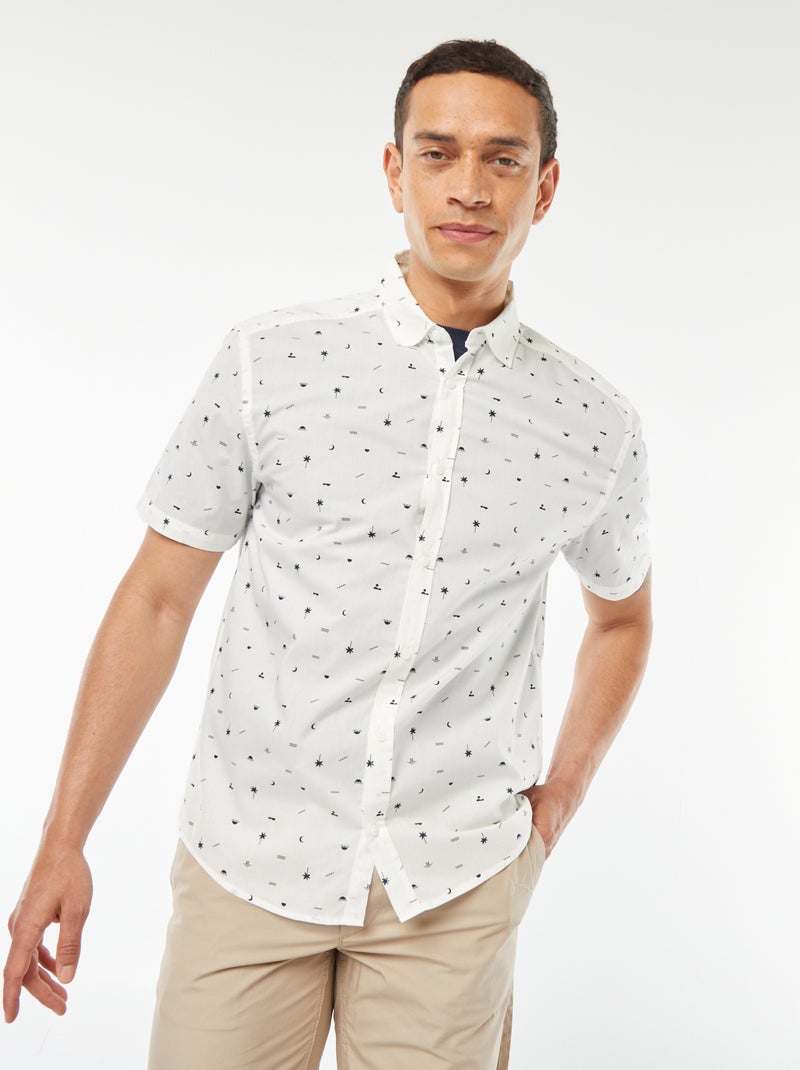 Camicia dritta a maniche corte BIANCO - Kiabi