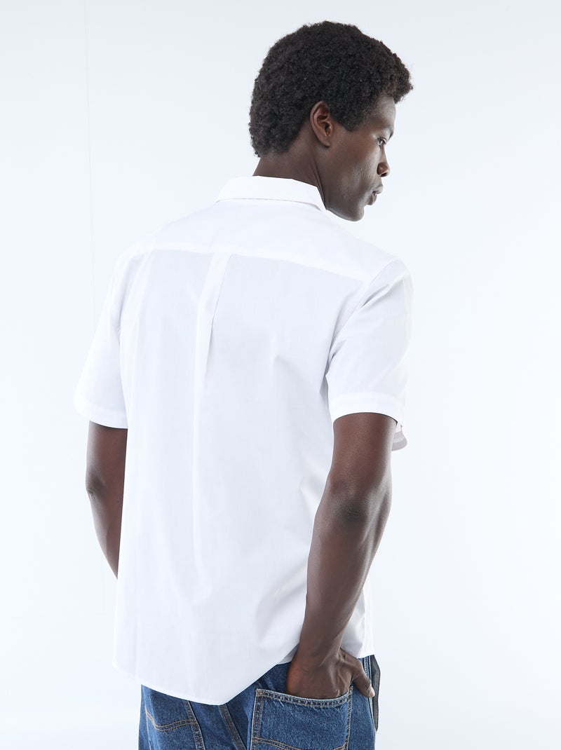 Camicia dritta a maniche corte bianco - Kiabi