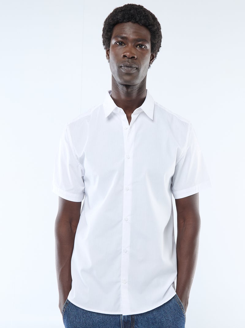 Camicia dritta a maniche corte bianco - Kiabi