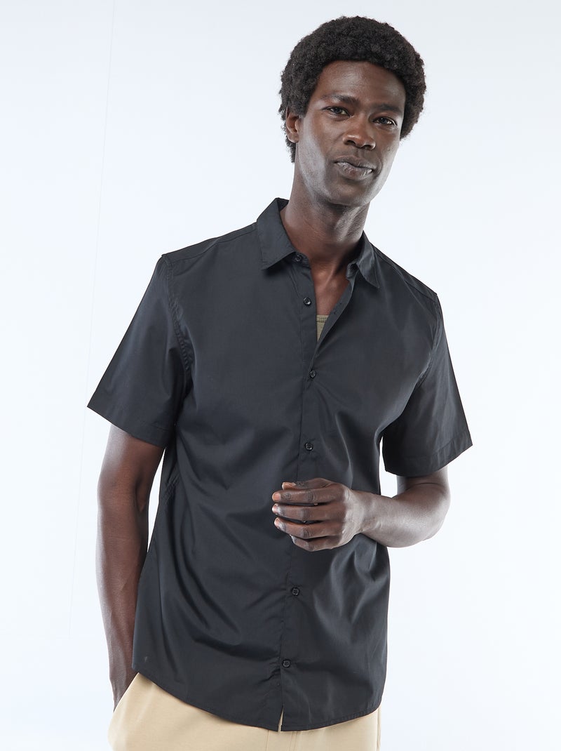 Camicia dritta a maniche corte nero - Kiabi