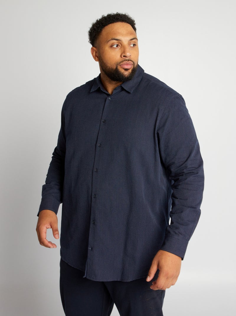 Camicia dritta a maniche lunghe BLU - Kiabi
