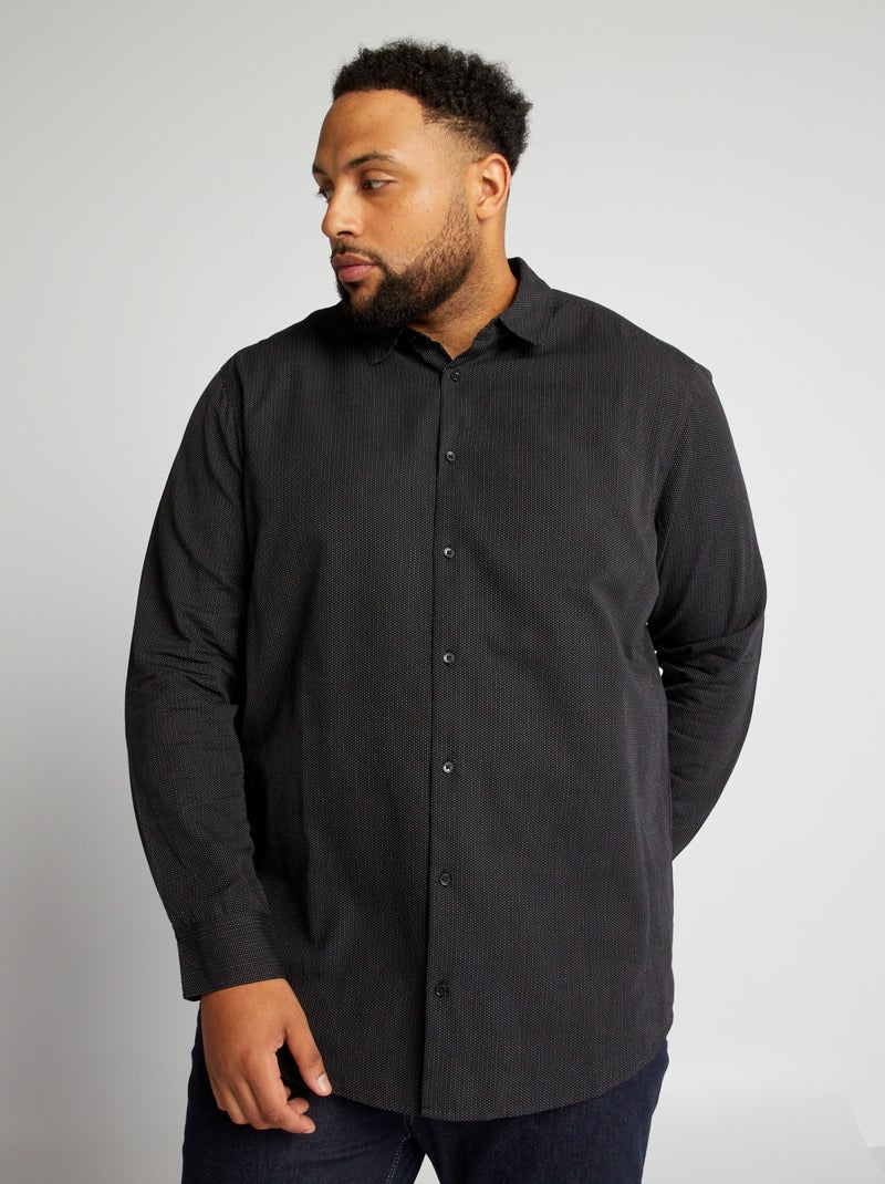 Camicia dritta a maniche lunghe NERO - Kiabi