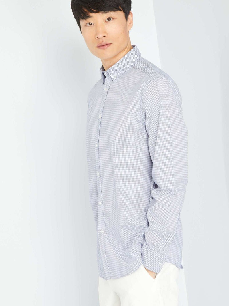 Camicia dritta a quadri BLU - Kiabi