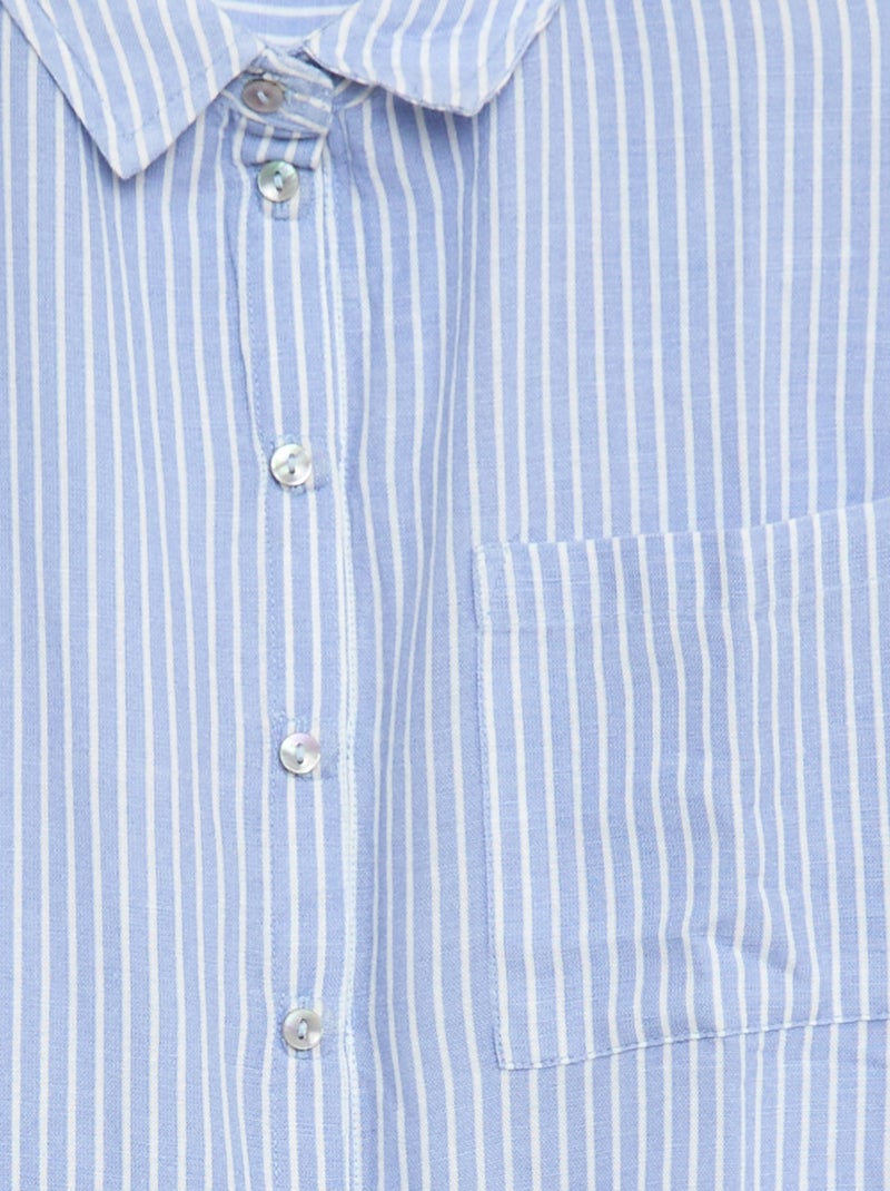 Camicia dritta a righe - Facile da indossare Blu - Kiabi