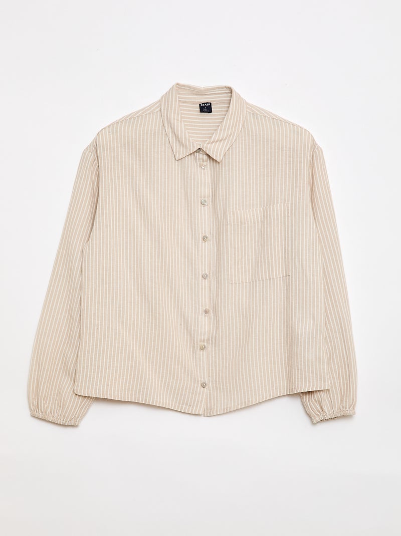 Camicia dritta a righe - So Easy Beige - Kiabi