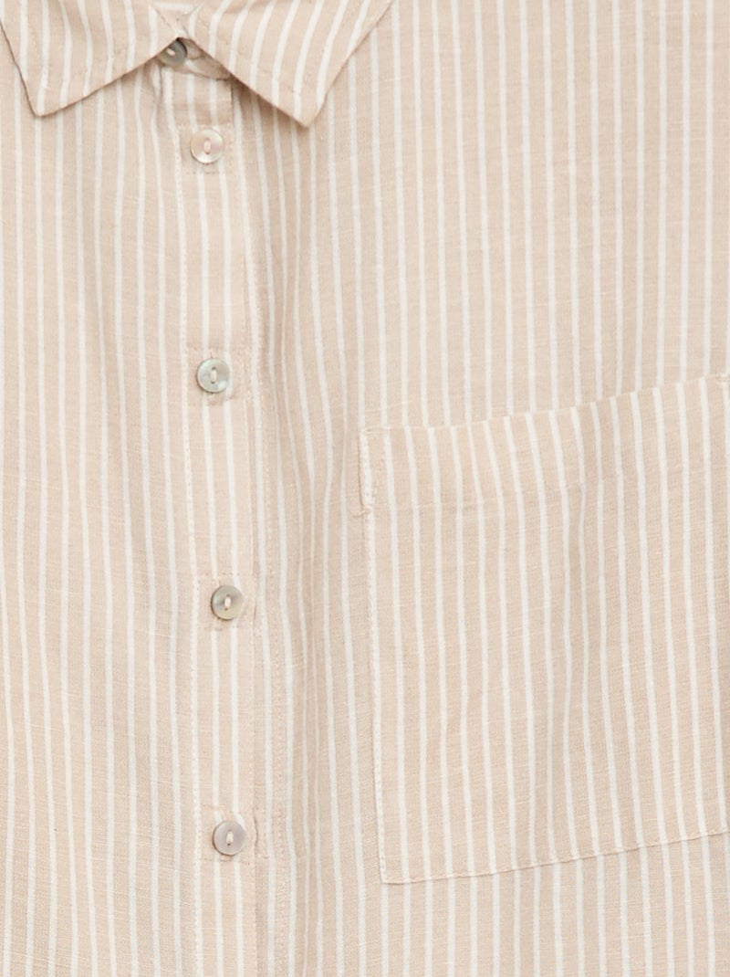 Camicia dritta a righe - So Easy Beige - Kiabi