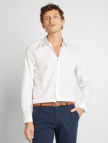Camicia dritta a tinta unita