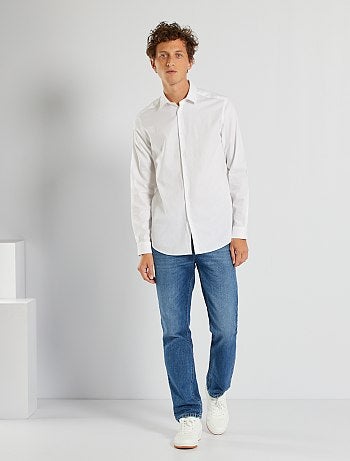 Camicia dritta a tinta unita
