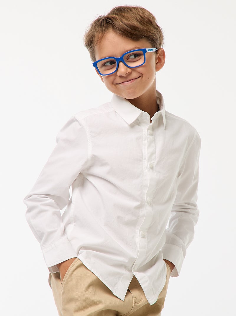 Camicia dritta con apertura e polsini magnetici - So Easy Bianco - Kiabi