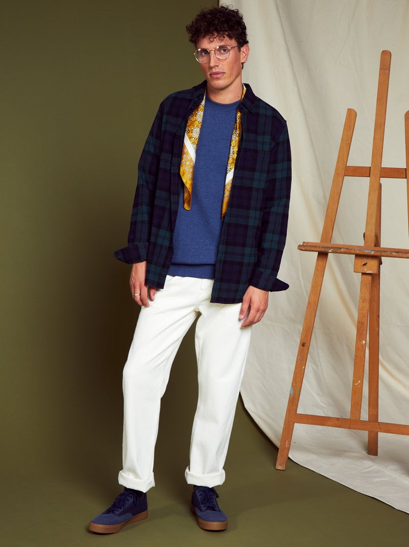 Camicia dritta in flanella VERDE - Kiabi