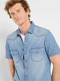 Camicia dritta in jeans stone - Kiabi