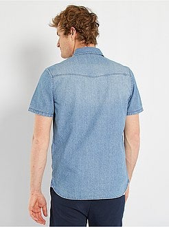 Camicia dritta in jeans stone - Kiabi