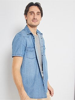 Camicia dritta in jeans stone - Kiabi